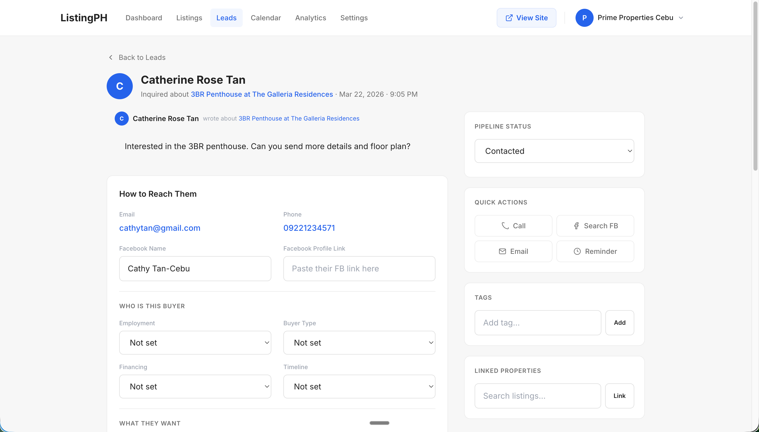 Lead CRM Detail